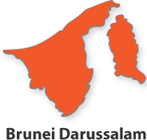 Outline map of Brunei.