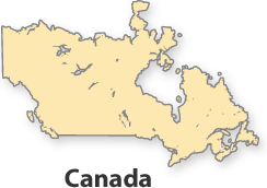 Outline map of Canada.