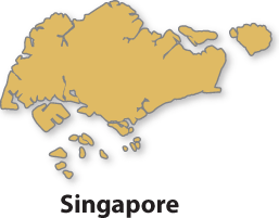 Outline map of Singapore.